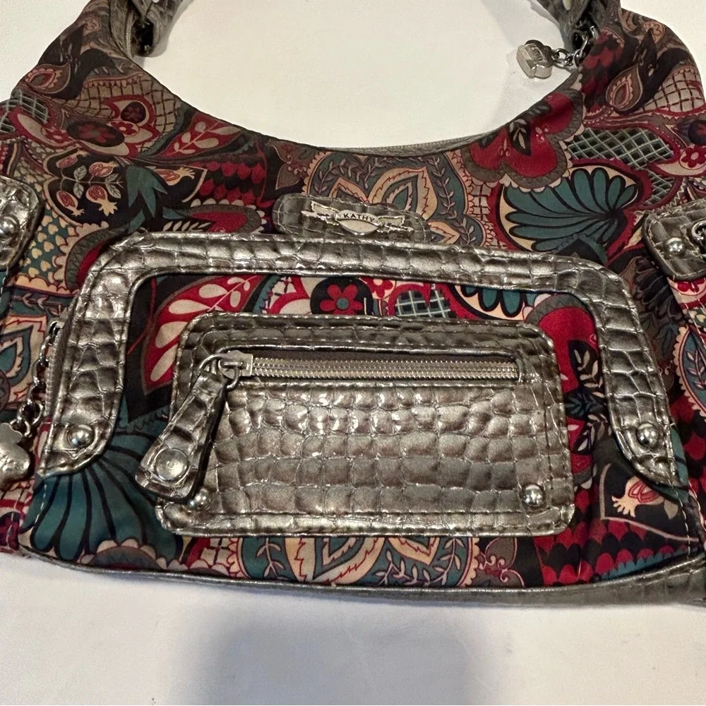 Kathy Van Zeeland Y2K Paisley Print Shoulder Bag Purse, Vintage, Boho, Designer